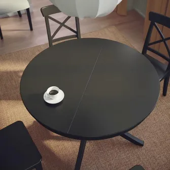 IKEA ROSENTORP Masa extensibila, negru, 110/155 cm