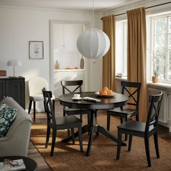 IKEA ROSENTORP Masa extensibila, negru, 110/155 cm
