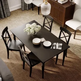 IKEA ROSENTORP Masa extensibila, negru, 155/215x87 cm
