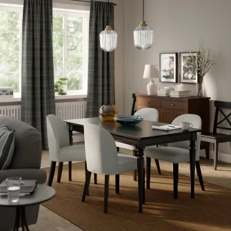 IKEA ROSENTORP Masa extensibila, negru, 155/215x87 cm