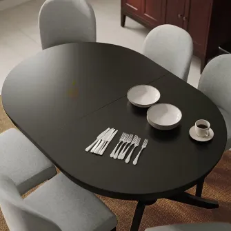 IKEA ROSENTORP Masa extensibila, negru, 160/215x110 cm