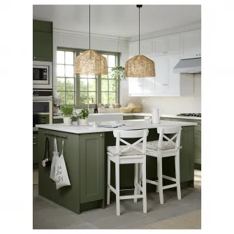 IKEA ROSENTORP Scaun bar cu spatar, inaltimea blatului/alb, 63 cm