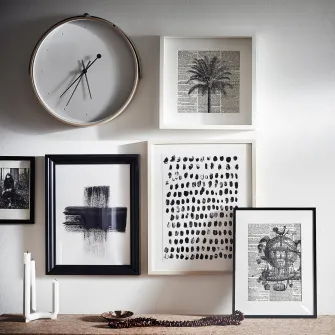 IKEA ROTBLÖTA Ceas perete, furnir frasin/gri, 42 cm