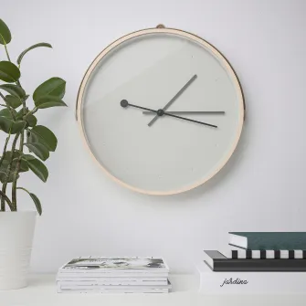 IKEA ROTBLÖTA Ceas perete, furnir frasin/gri, 42 cm