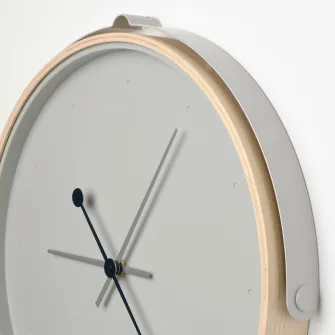 IKEA ROTBLÖTA Ceas perete, furnir frasin/gri, 42 cm