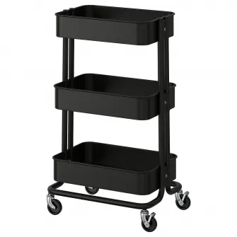 IKEA RÅSKOG Carucior, negru, 35x45x77 cm