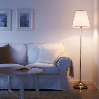 IKEA ÅRSTID Lampadar, nichelat/alb