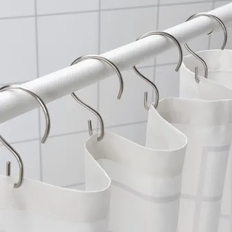 IKEA RUDSJÖN Inel perdea dus, aspect inox