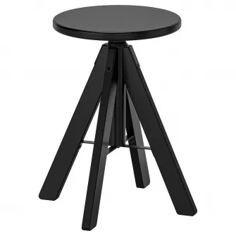 IKEA RUDSTORP Taburet, negru, 44-55 cm