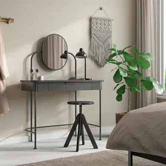 IKEA RUDSTORP Taburet, negru, 44-55 cm