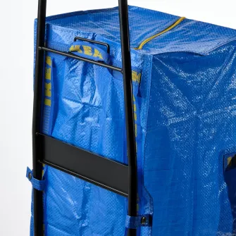IKEA RULLEBÖR / FRAKTA Carucior cu sacosa, negru/albastru