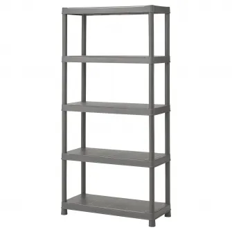 IKEA RUNMARÖ Etajera, gri inchis interior/exterior, 90x40x182 cm