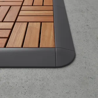 IKEA RUNNEN Bagheta colt podea exterioara, gri inchis