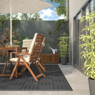IKEA RUNNEN Bagheta colt podea exterioara, gri inchis