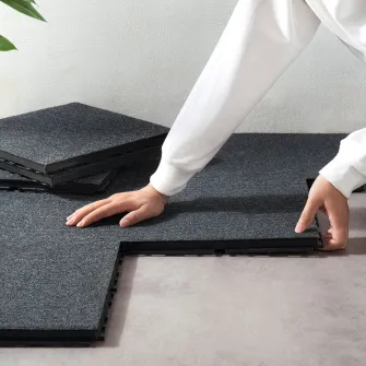 IKEA RUNNEN Podea de exterior, textil gri inchis, 0.81 m²