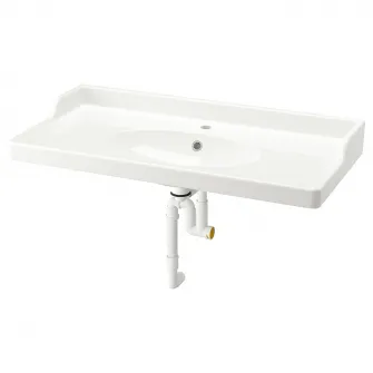 IKEA RUTSJÖN Lavoar cu sifon, alb, 102x49 cm