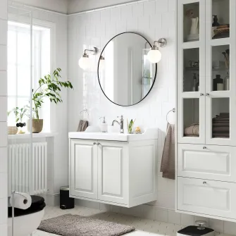 IKEA RUTSJÖN Lavoar cu sifon, alb, 82x49 cm