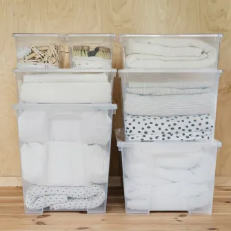 IKEA SAMLA Cutie cu capac, trnsp, 39x28x28 cm/22 l