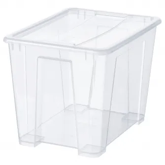 IKEA SAMLA Cutie cu capac, trnsp, 39x28x28 cm/22 l