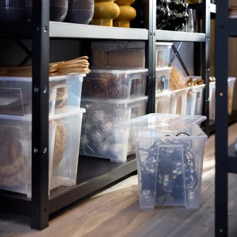IKEA SAMLA Cutie cu capac, trnsp, 39x28x28 cm/22 l