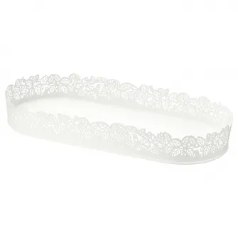 IKEA SAMVERKA Farfurie lumanare, oval alb, 35x15 cm