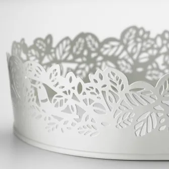 IKEA SAMVERKA Farfurie lumanare, oval alb, 35x15 cm
