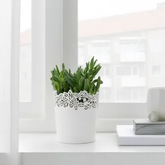 IKEA SAMVERKA Ghiveci, alb, 9 cm