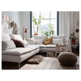 IKEA SANDARED Pouf, bej, 45 cm