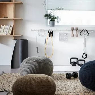 IKEA SANDARED Pouf, gri, 56 cm