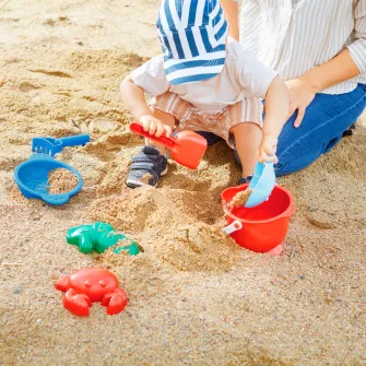 IKEA SANDIG Set de joaca nisip, 7 piese, multicolor