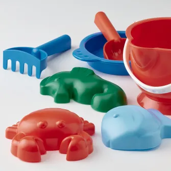 IKEA SANDIG Set de joaca nisip, 7 piese, multicolor