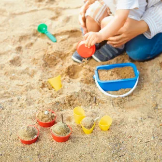 IKEA SANDIG Set inghetata nisip 10 piese, multicolor