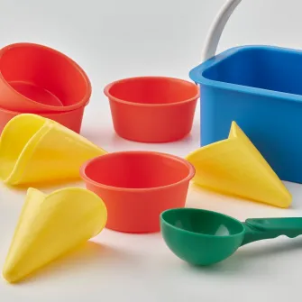 IKEA SANDIG Set inghetata nisip 10 piese, multicolor