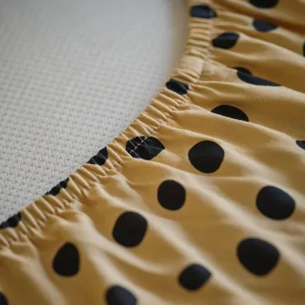 IKEA SANDLÖPARE Cearsaf cu elastic, maro des/model ghepard, 90x200 cm