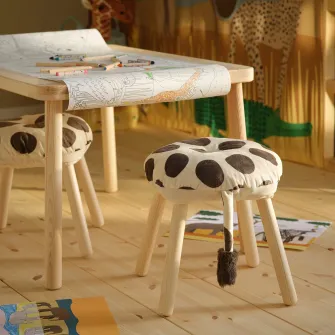 IKEA SANDLÖPARE Husa taburet, bej maro/model girafa, 38 cm
