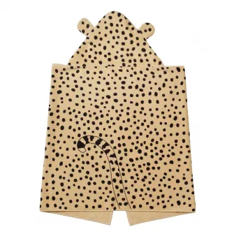 IKEA SANDLÖPARE Prosop cu gluga, maro des/model ghepard, 70x140 cm