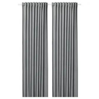 IKEA SANDSVINGEL Draperii, 2buc, gri/rjns, 135x300 cm