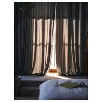 IKEA SANDSVINGEL Draperii, 2buc, gri/rjns, 135x300 cm