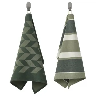 IKEA SANDVIVA Servet masa, verde/alb, 45x60 cm