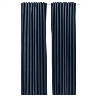 IKEA SANELA Draperii, 2buc, albastru inchis/rjns, 140x300 cm