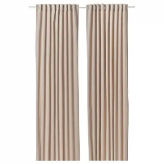 IKEA SANELA Draperii, 2buc, bej deschis/rjns, 140x300 cm