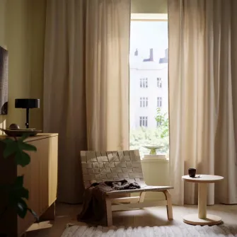 IKEA SANELA Draperii, 2buc, bej deschis/rjns, 140x300 cm