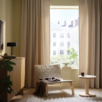 IKEA SANELA Draperii, 2buc, bej deschis/rjns, 140x300 cm