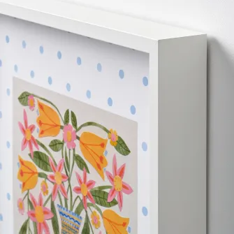 IKEA SANNAHED Rama cu afis, vaza albastra cu flori, 50x50 cm