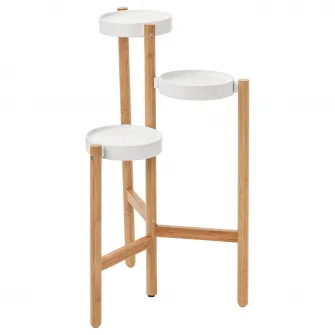 IKEA SATSUMAS Suport plante, bambus/alb, 78 cm