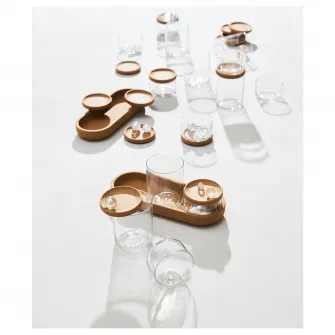 IKEA SAXBORGA Borcan cu capac si tava, set 5 buc., sticla pluta