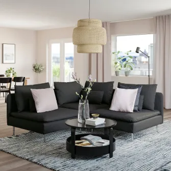 IKEA SÖDERHAMN Canapea colt 3 locuri, Fridtuna gri inchis