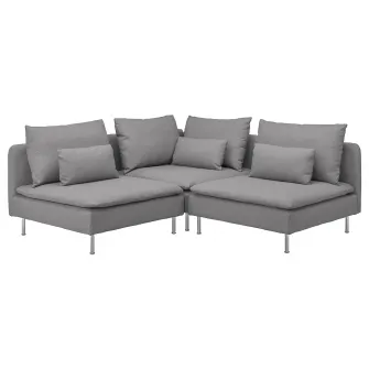IKEA SÖDERHAMN Canapea colt 3 locuri, Tonerud gri