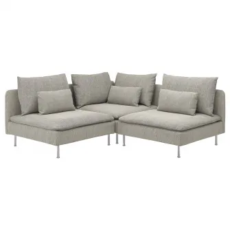 IKEA SÖDERHAMN Canapea colt 3 locuri, Viarp bej/maro