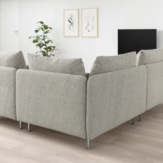 IKEA SÖDERHAMN Canapea colt 3 locuri, Viarp bej/maro